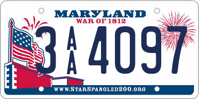 MD license plate 3AA4097