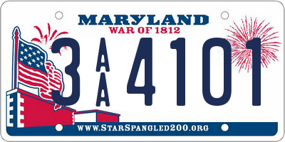 MD license plate 3AA4101