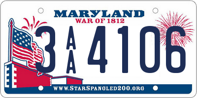 MD license plate 3AA4106