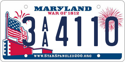 MD license plate 3AA4110