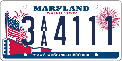 MD license plate 3AA4111