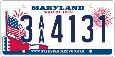 MD license plate 3AA4131