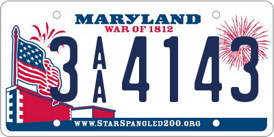 MD license plate 3AA4143