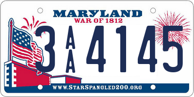 MD license plate 3AA4145