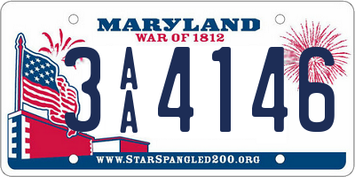 MD license plate 3AA4146