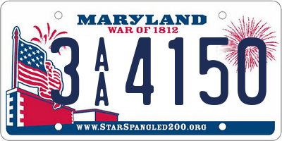 MD license plate 3AA4150