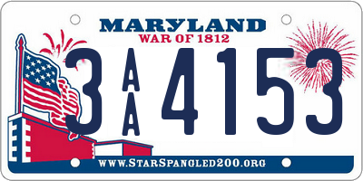 MD license plate 3AA4153