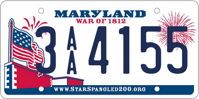 MD license plate 3AA4155