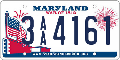 MD license plate 3AA4161