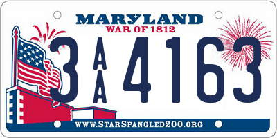 MD license plate 3AA4163