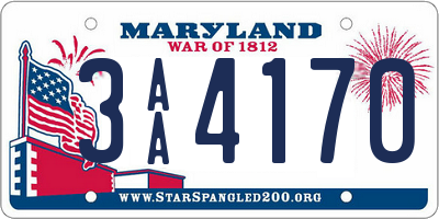 MD license plate 3AA4170