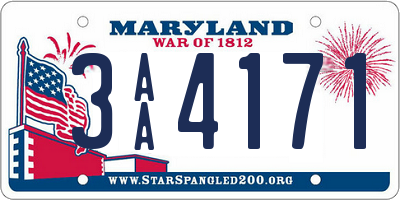 MD license plate 3AA4171