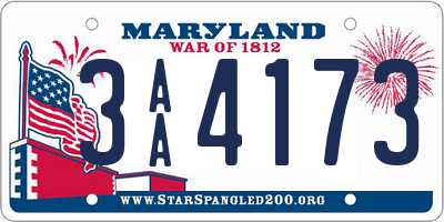 MD license plate 3AA4173