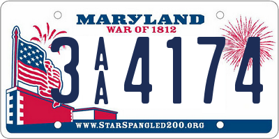 MD license plate 3AA4174