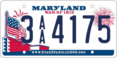 MD license plate 3AA4175