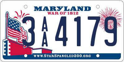 MD license plate 3AA4179