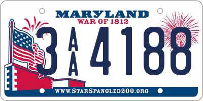 MD license plate 3AA4188