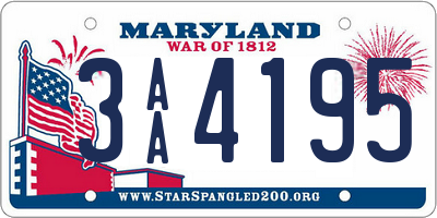 MD license plate 3AA4195