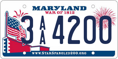 MD license plate 3AA4200