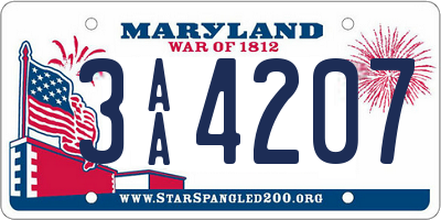 MD license plate 3AA4207