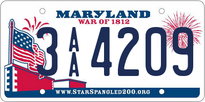 MD license plate 3AA4209