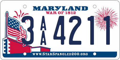 MD license plate 3AA4211