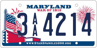 MD license plate 3AA4214