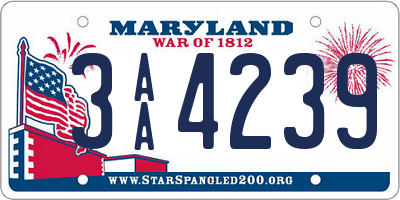 MD license plate 3AA4239