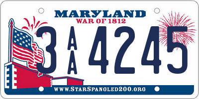 MD license plate 3AA4245