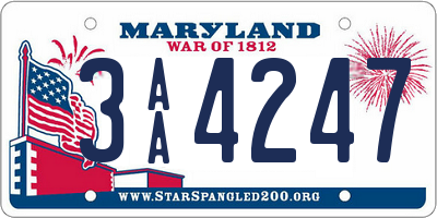 MD license plate 3AA4247