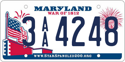 MD license plate 3AA4248