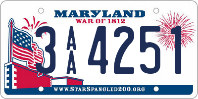 MD license plate 3AA4251