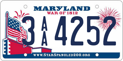 MD license plate 3AA4252