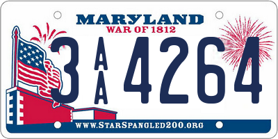 MD license plate 3AA4264