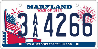 MD license plate 3AA4266