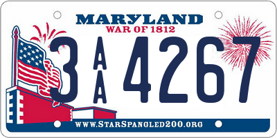 MD license plate 3AA4267