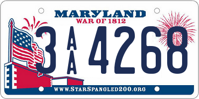 MD license plate 3AA4268