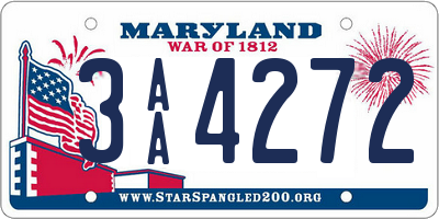 MD license plate 3AA4272