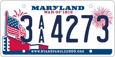 MD license plate 3AA4273