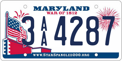 MD license plate 3AA4287