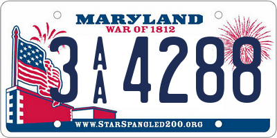 MD license plate 3AA4288