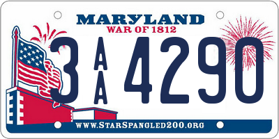 MD license plate 3AA4290