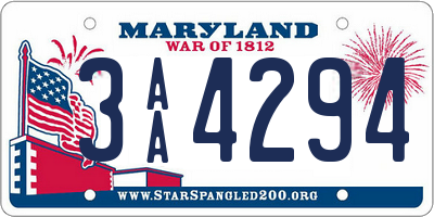 MD license plate 3AA4294