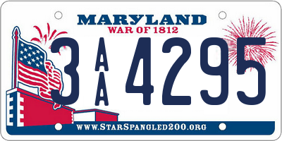 MD license plate 3AA4295