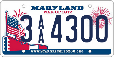 MD license plate 3AA4300