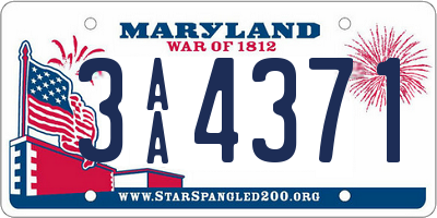 MD license plate 3AA4371