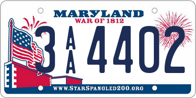 MD license plate 3AA4402