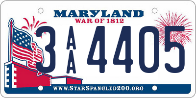 MD license plate 3AA4405