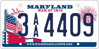 MD license plate 3AA4409