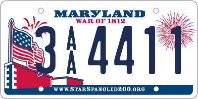 MD license plate 3AA4411